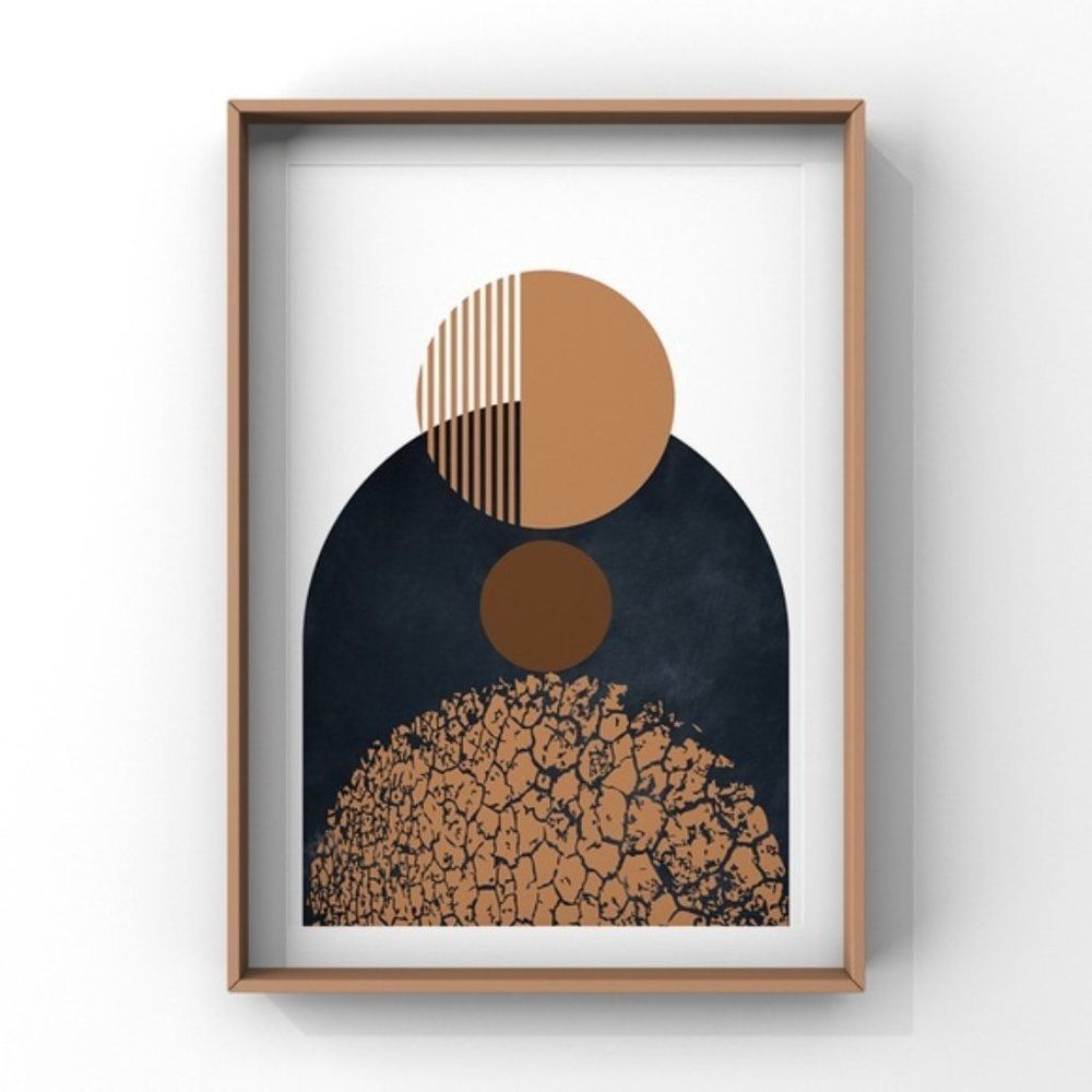 Scandinavian modern MCM boho abstract art print